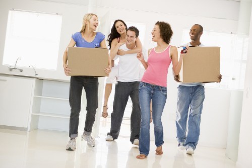 Removal van service helping with a home move in Staines