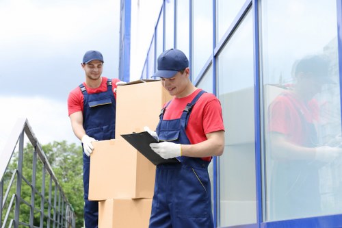 Moving crew handling a property move with access considerations