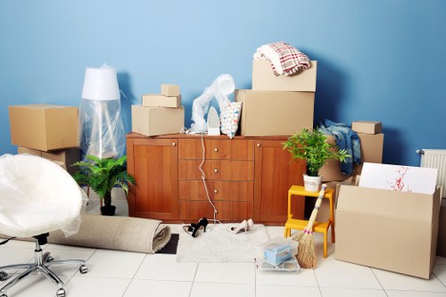 Removal team preparing a move in Staines