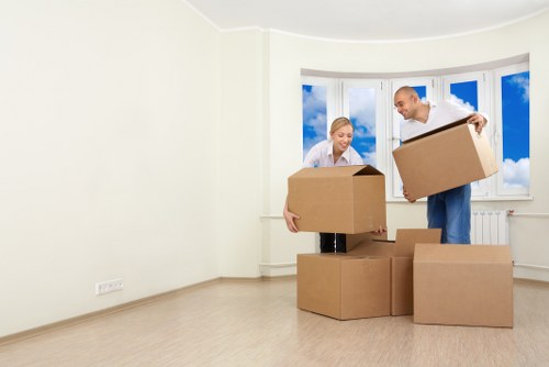 Careful loading of household items for removals in Staines