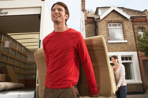 Careful handling of furniture during a move in Staines