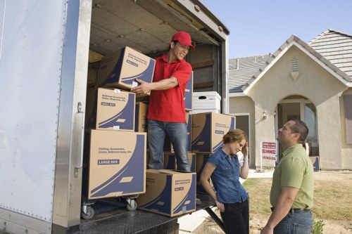 Team loading household items during a Staines move