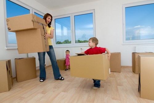 Checklist and packing materials prepared for a local home move
