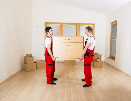 Careful loading of bulky furniture in a Staines neighbourhood